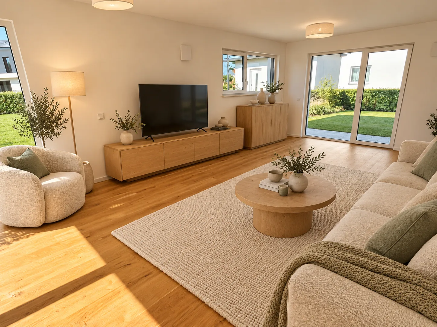 Haus Nr. 10 – Wohnbereich, Einrichtungsbeispiel, KI-modifiziert