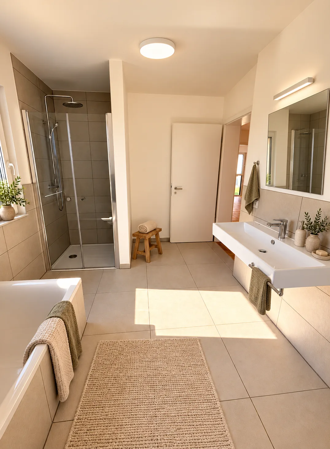 Haus Nr. 4 – Badezimmer, Einrichtungsbeispiel, KI-modifiziert