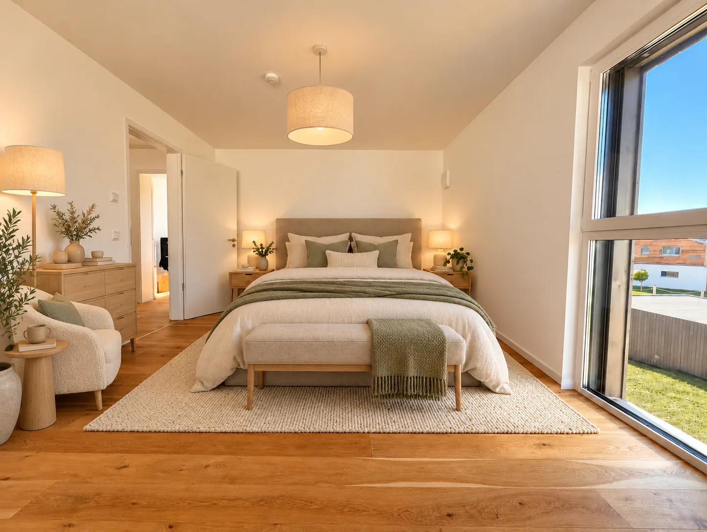 Haus Nr. 8 – Schlafzimmer, Einrichtungsbeispiel, KI-modifiziert