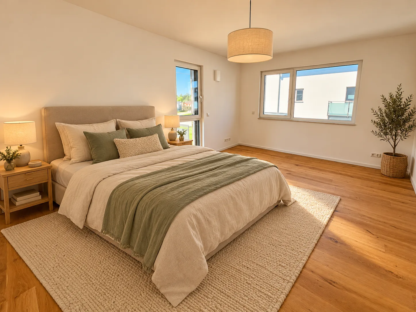Haus Nr. 10 – Schlafzimmer, Einrichtungsbeispiel, KI-modifiziert